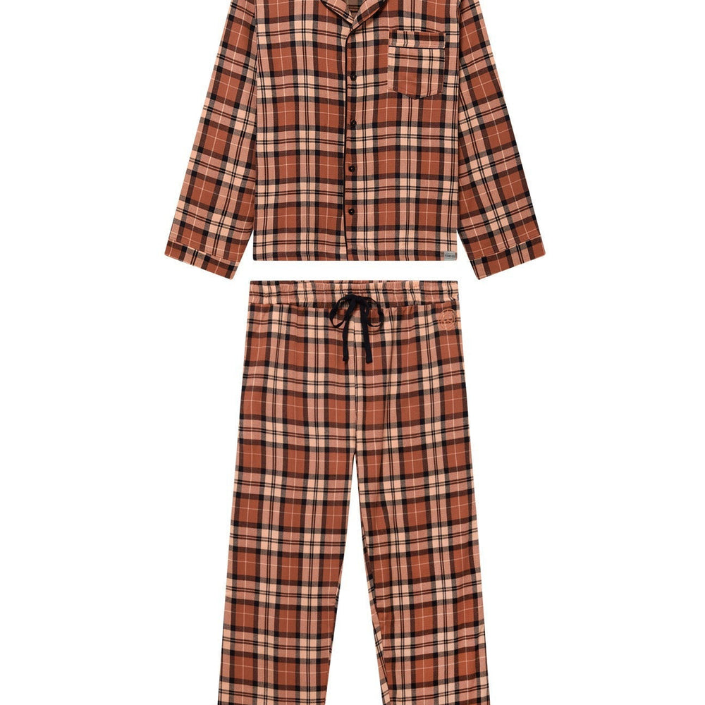 JIM JAM Mens GOTS Organic Cotton Pyjama Set - Clay