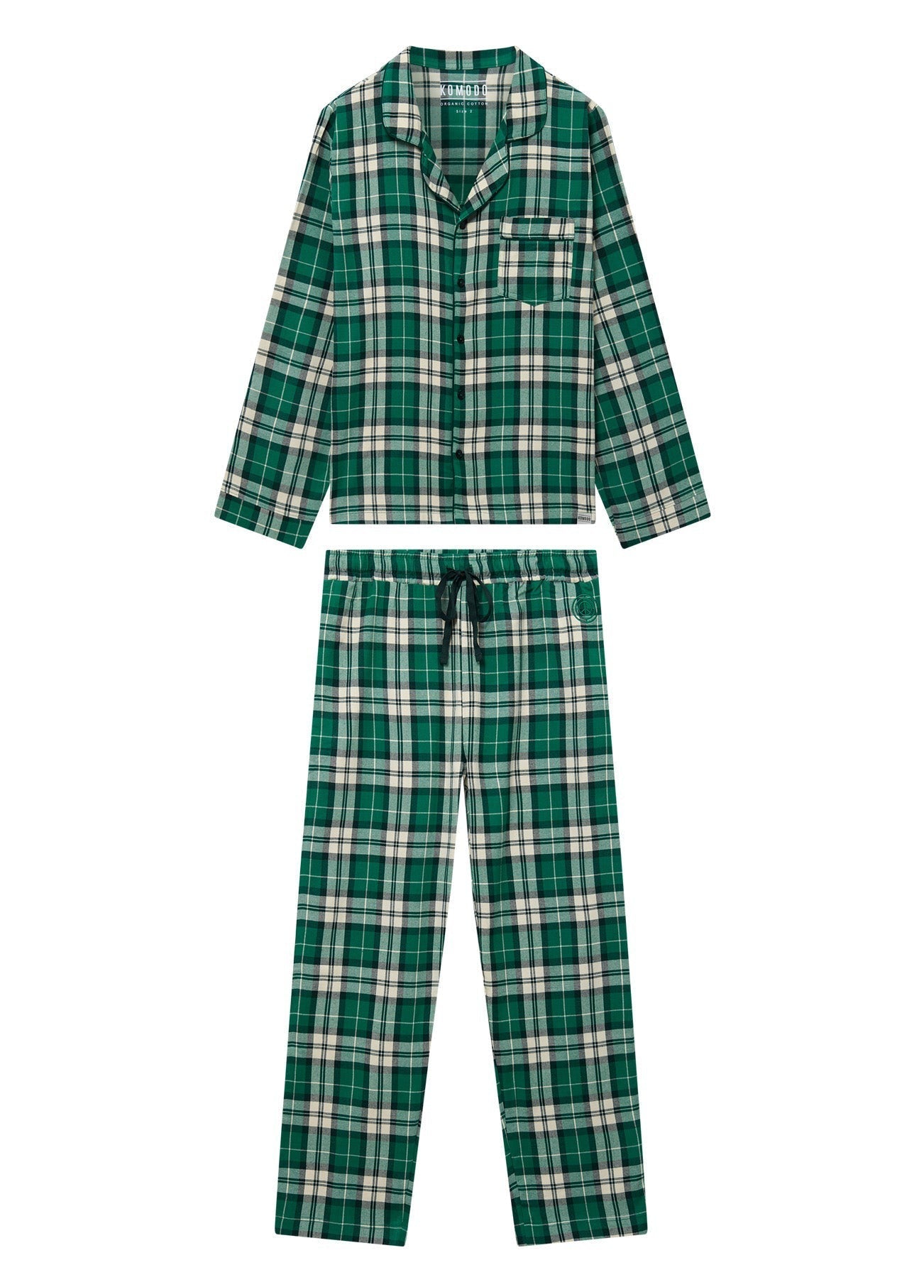 JIM JAM Mens GOTS Organic Cotton Pyjama Set - Green