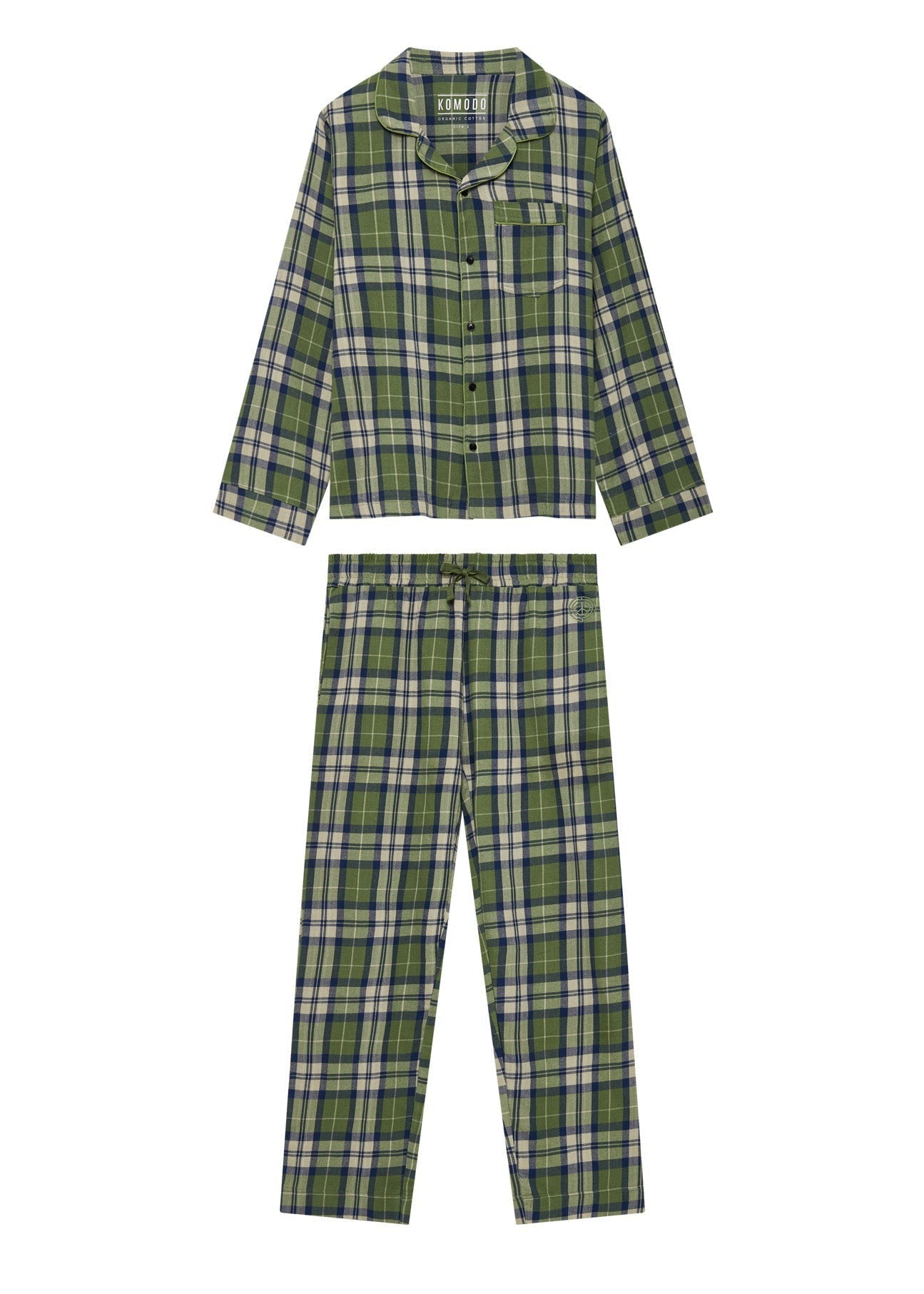 JIM JAM - Mens Organic Cotton Pyjama Set Pine Green