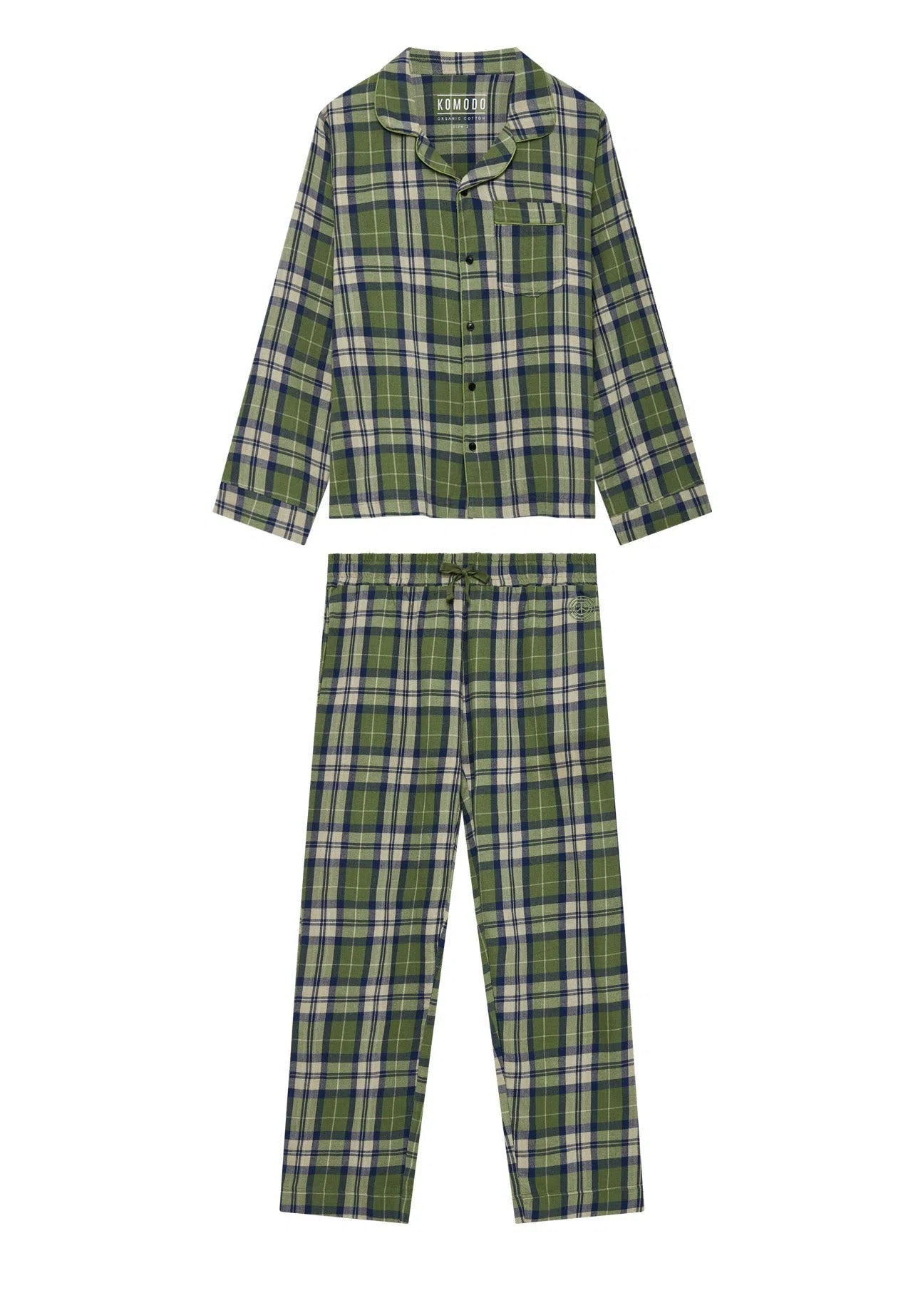 JIM JAM - Mens Organic Cotton Pyjama Set Pine Green