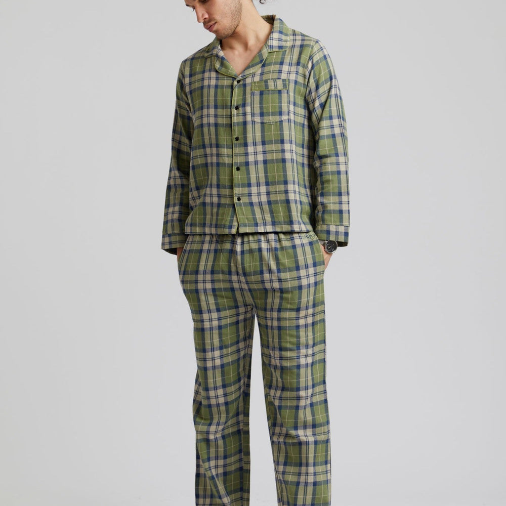 JIM JAM - Mens Organic Cotton Pyjama Set Pine Green