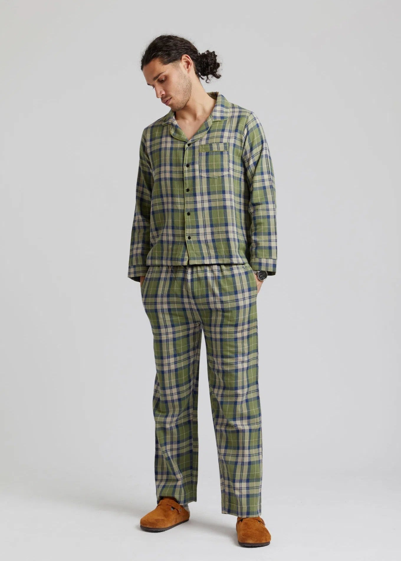 JIM JAM - Mens Organic Cotton Pyjama Set Pine Green