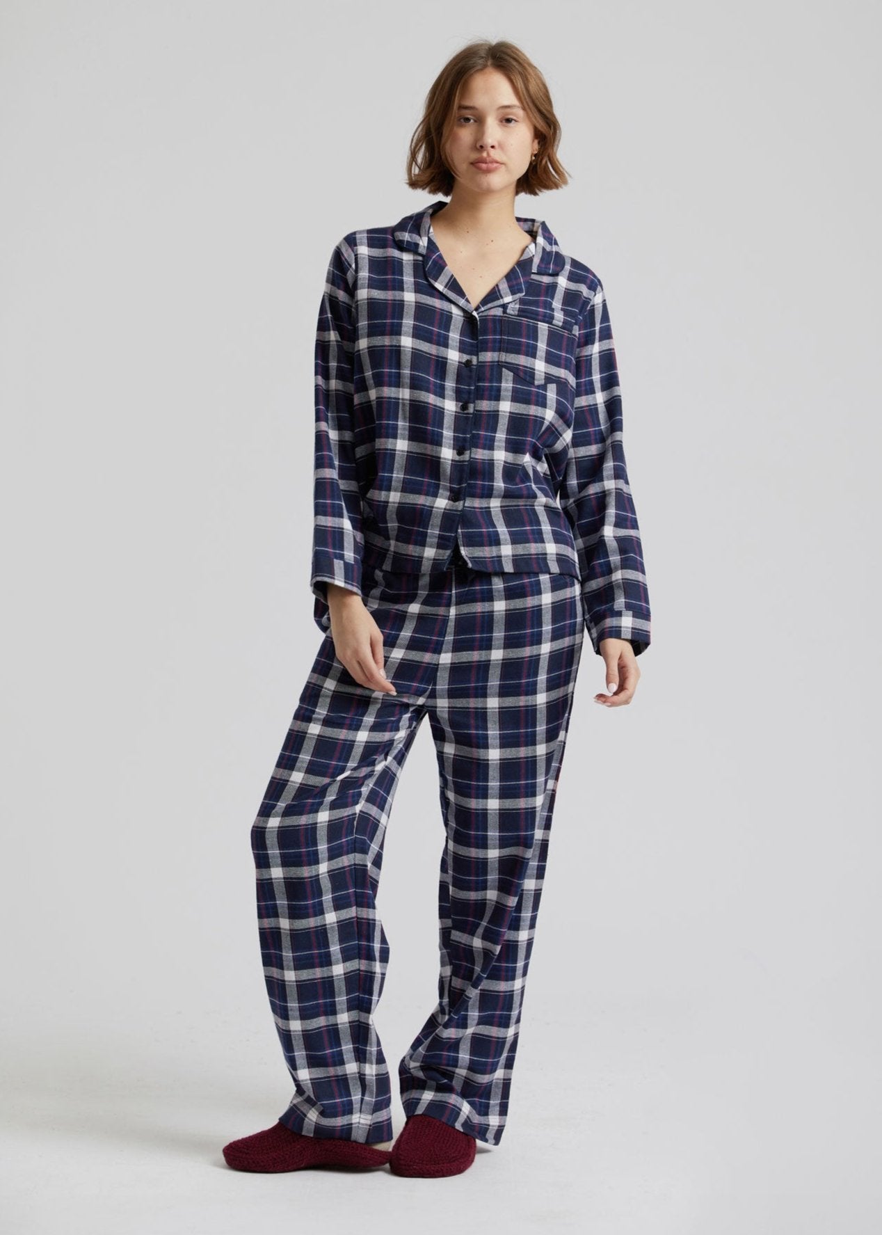 JIM JAM Womens Organic Cotton Pyjama Bottoms - Dark Navy