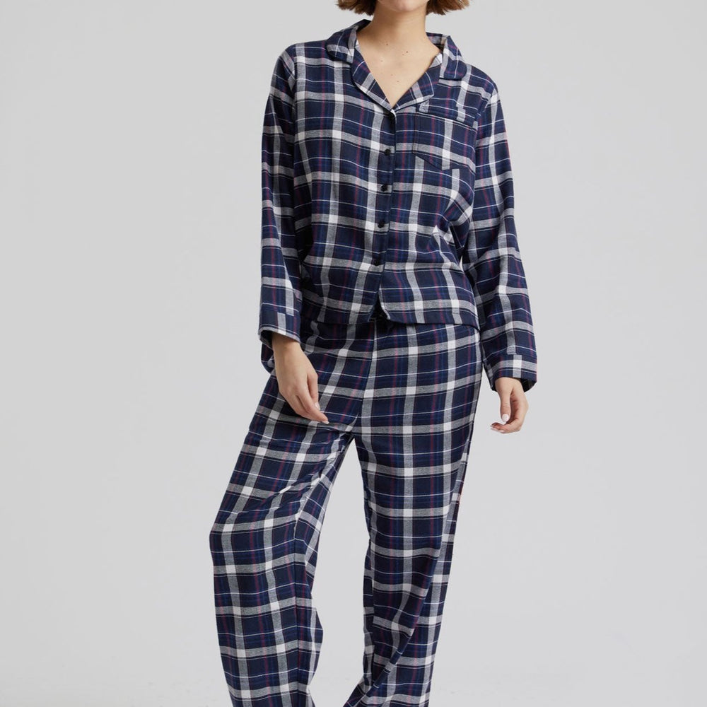 JIM JAM Womens Organic Cotton Pyjama Set - Dark Navy