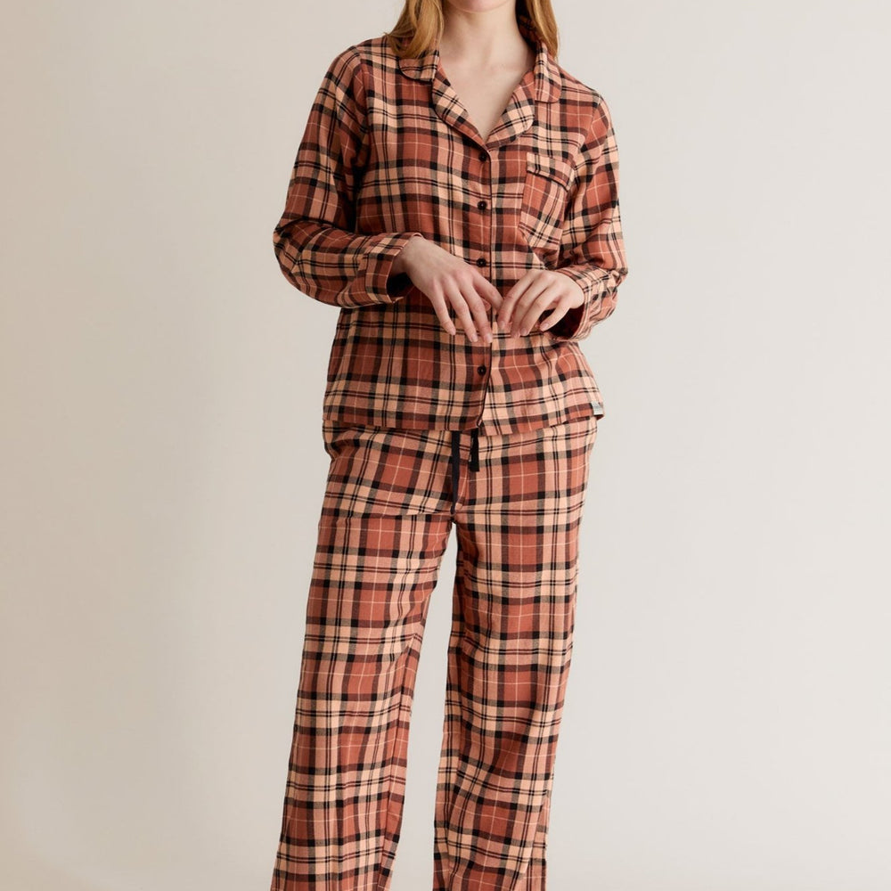 JIM JAM Womens Organic Cotton Pyjama Set - Clay