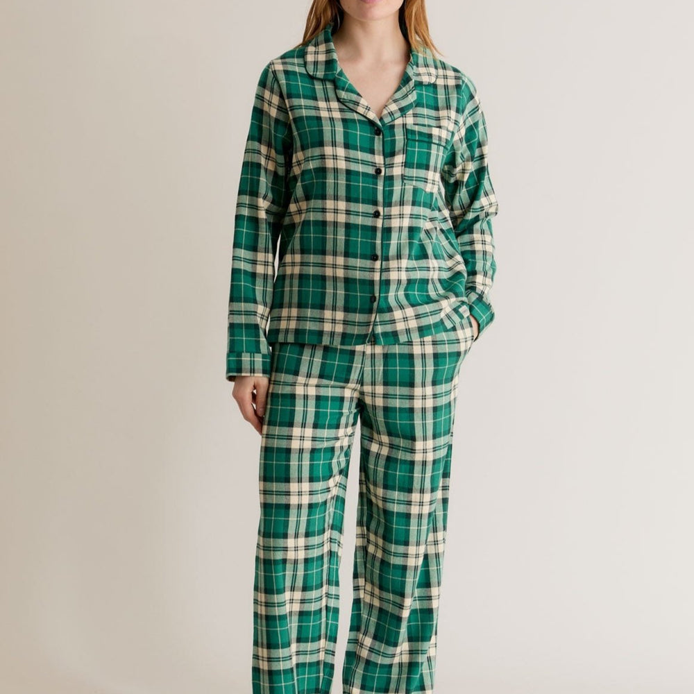 JIM JAM Womens Organic Cotton Pyjama Set - Green