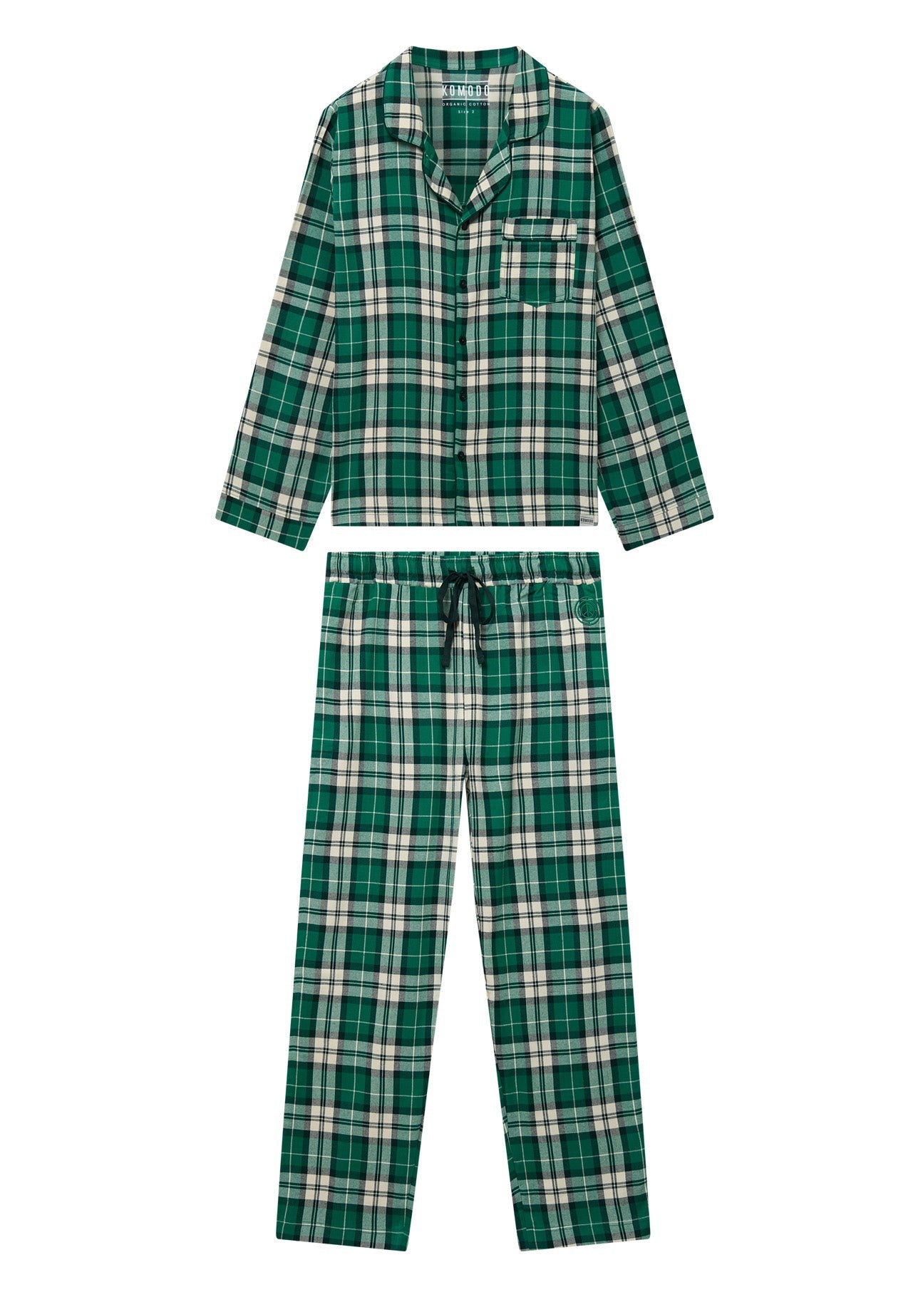 JIM JAM Womens Organic Cotton Pyjama Set - Green