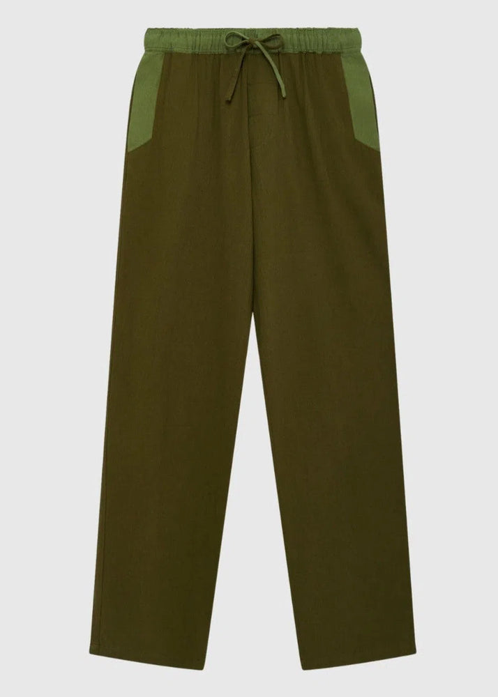 
                  
                    JOSHUA - Organic Cotton Trouser Green Patchwork
                  
                