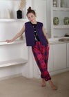 Jacquard Red Pink Blue Trousers