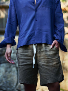  JERRY - Linen Shorts Khaki
