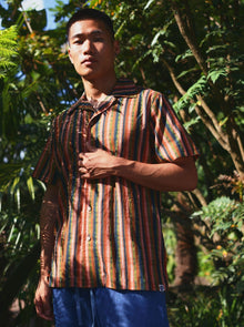  SPINDRIFT - Organic Cotton Shirt Weave Stripe Green