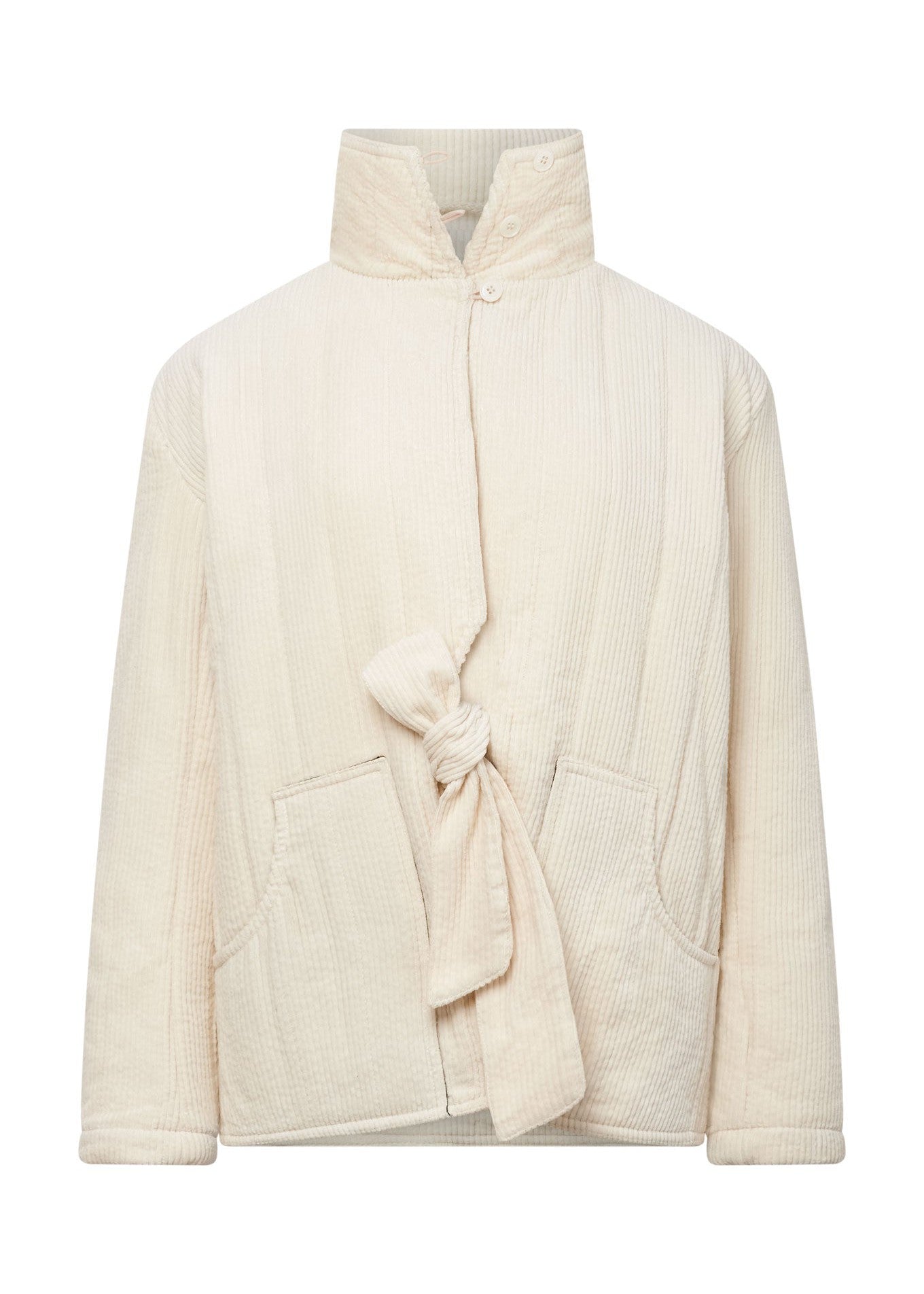 KENEILA Organic Corduroy Coat - Winter White