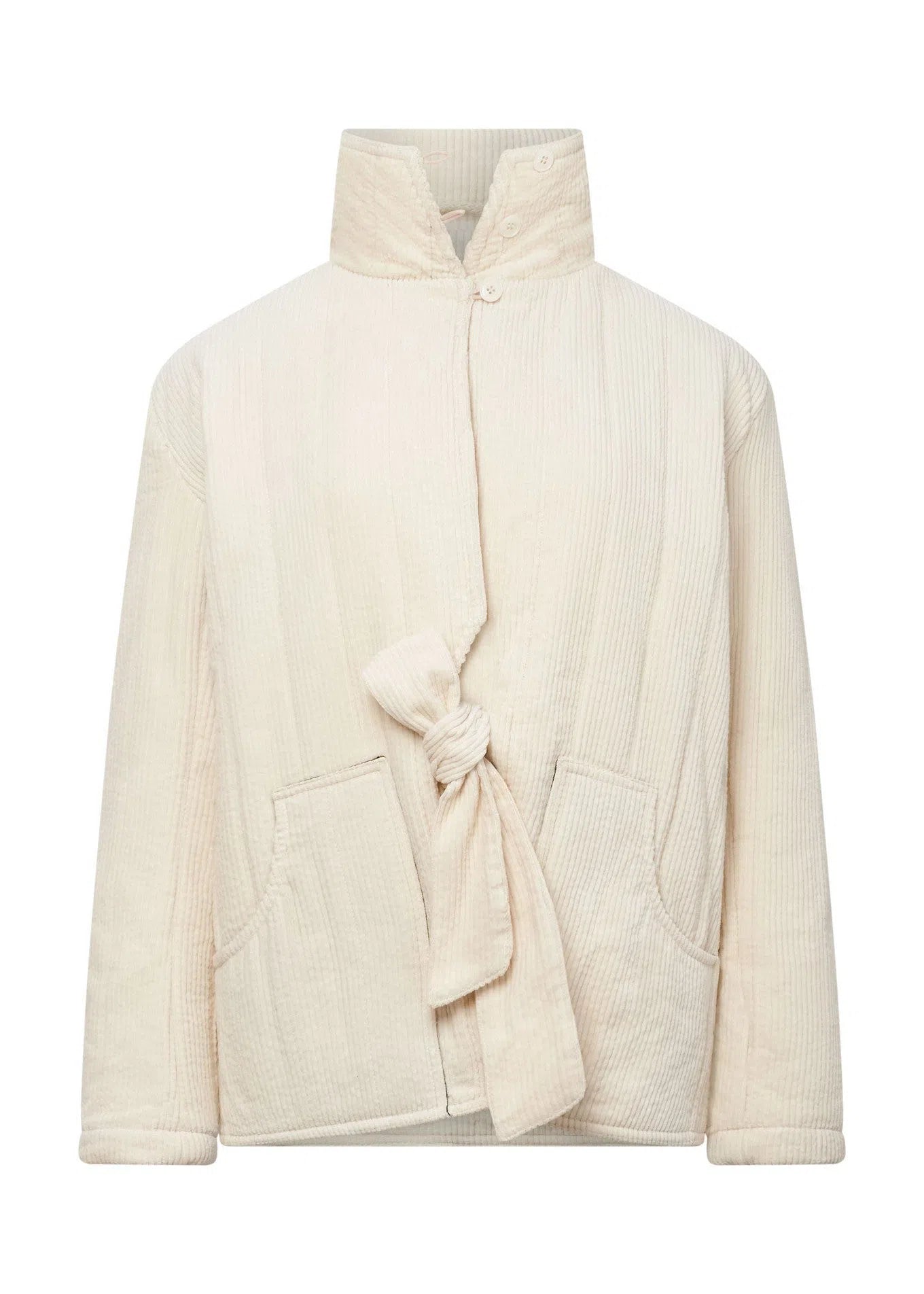 KENEILA Organic Corduroy Coat - Winter White