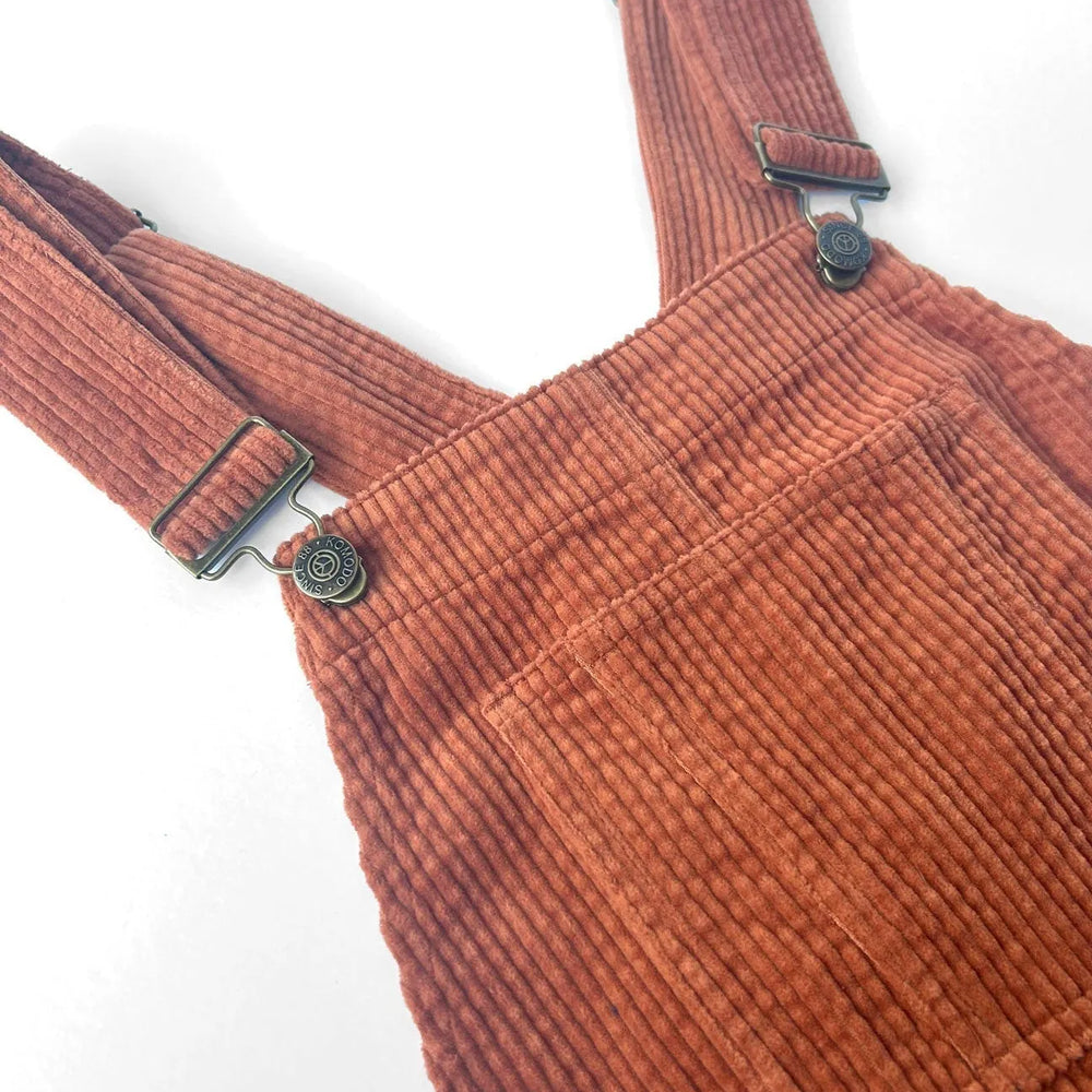 LENI Organic Cotton Corduroy Dungaree - Ginger
