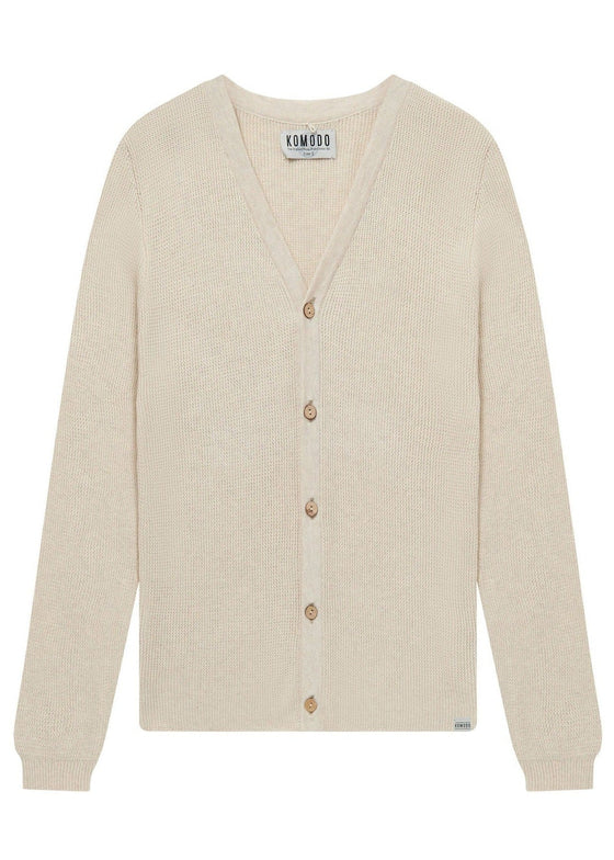 LUCAS - Organic Cotton Cardigan Ivory Melange