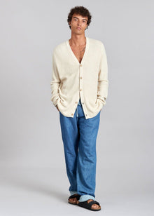  LUCAS - Organic Cotton Cardigan Ivory Melange