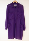 Long Line Chiffon Shirt dress- Purple