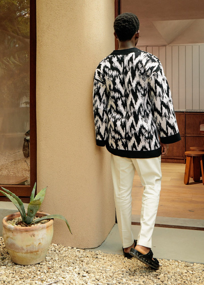 
                  
                    Men's Ikat Organic Cotton Knitted Cardigan
                  
                