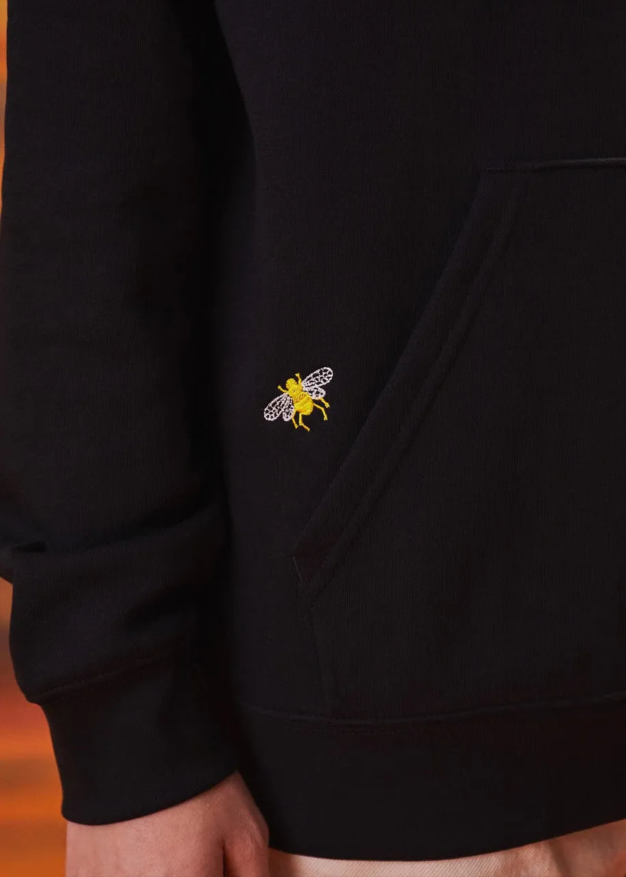 Men's Bee Embroidered Hoodie - Black