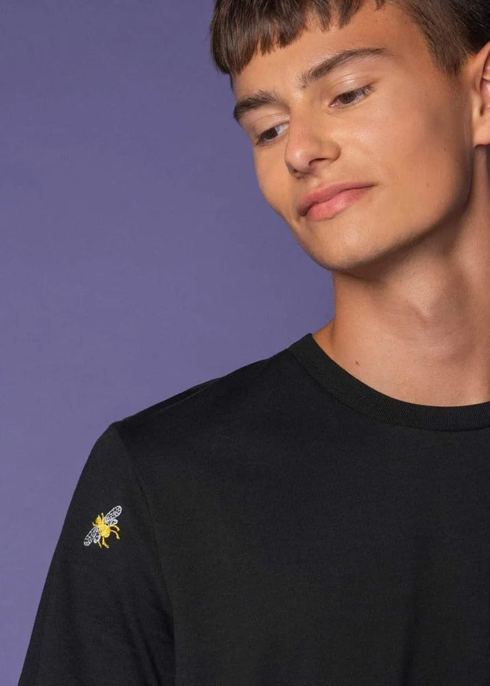 
                  
                    Men's Bee Embroidered T-Shirt - Black
                  
                