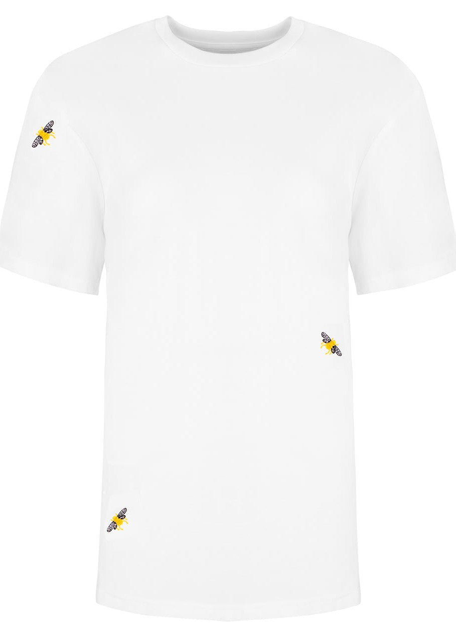 Men's Bee Embroidered T-Shirt - White