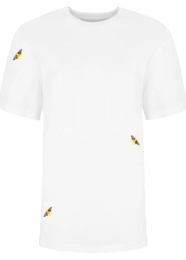 Men's Bee Embroidered T-Shirt - White