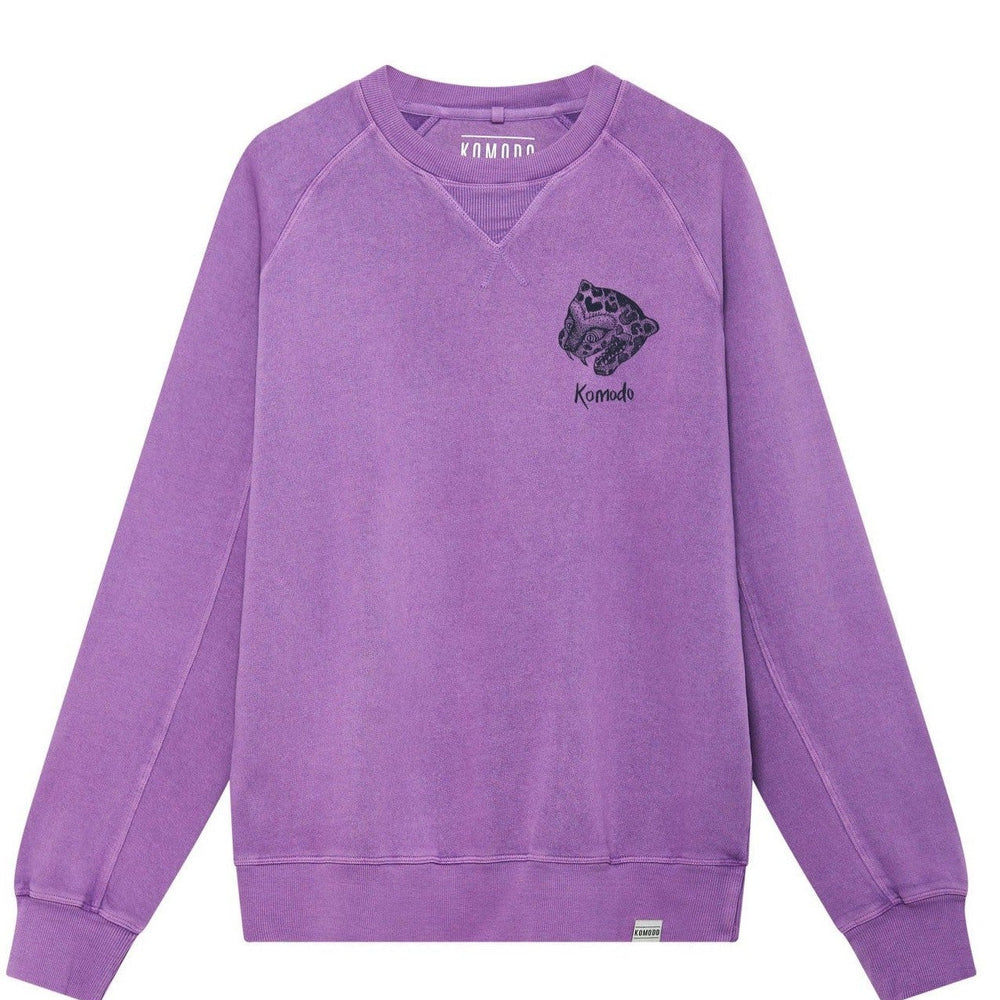 NEPALI LEOPARD - Organic Cotton Back Print Sweat Lilac