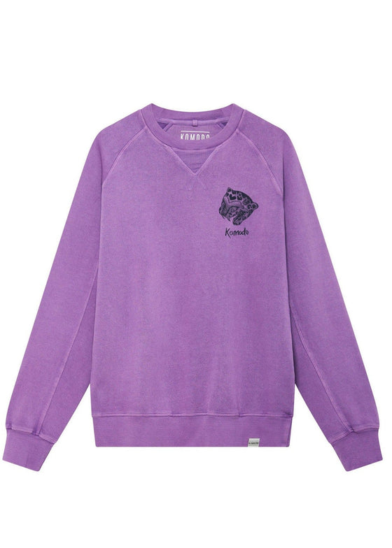 NEPALI LEOPARD - Organic Cotton Back Print Sweat Lilac