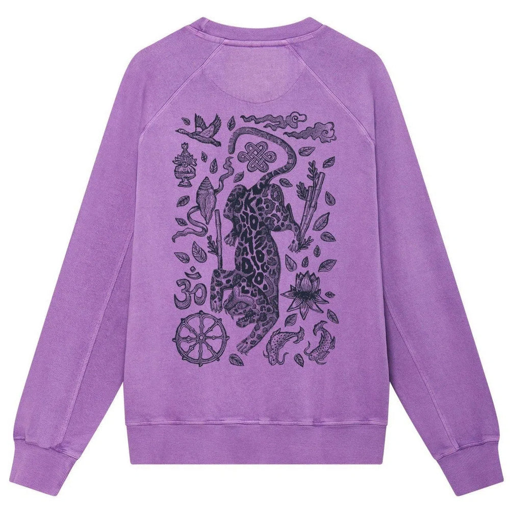 
                  
                    NEPALI LEOPARD - Organic Cotton Back Print Sweat Lilac
                  
                