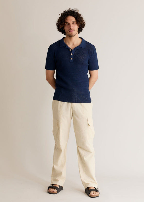 OLIVER - Organic Cotton Polo Top Dark Navy