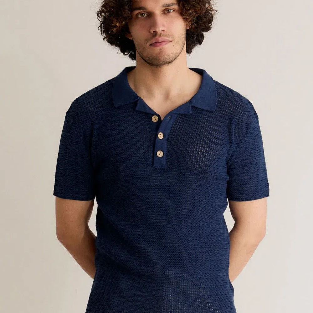 OLIVER - Organic Cotton Polo Top Dark Navy