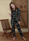 Organic Cotton & Linen Black & White Galaxy Jumpsuit