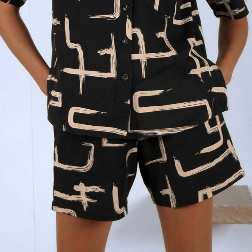 Organic Cotton & Linen Black & White Shorts