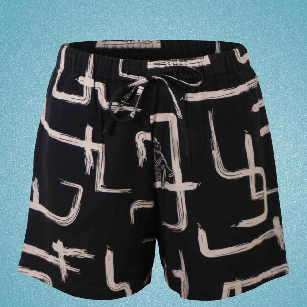 Organic Cotton & Linen Black & White Shorts