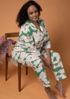 Organic Cotton & Linen Green Clouds Jumpsuit