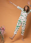 Organic Cotton & Linen Green Clouds Jumpsuit