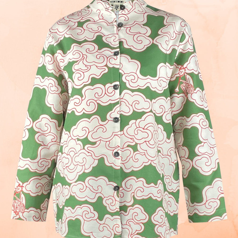 
                  
                    Organic Cotton & Linen Green Clouds Shirt
                  
                