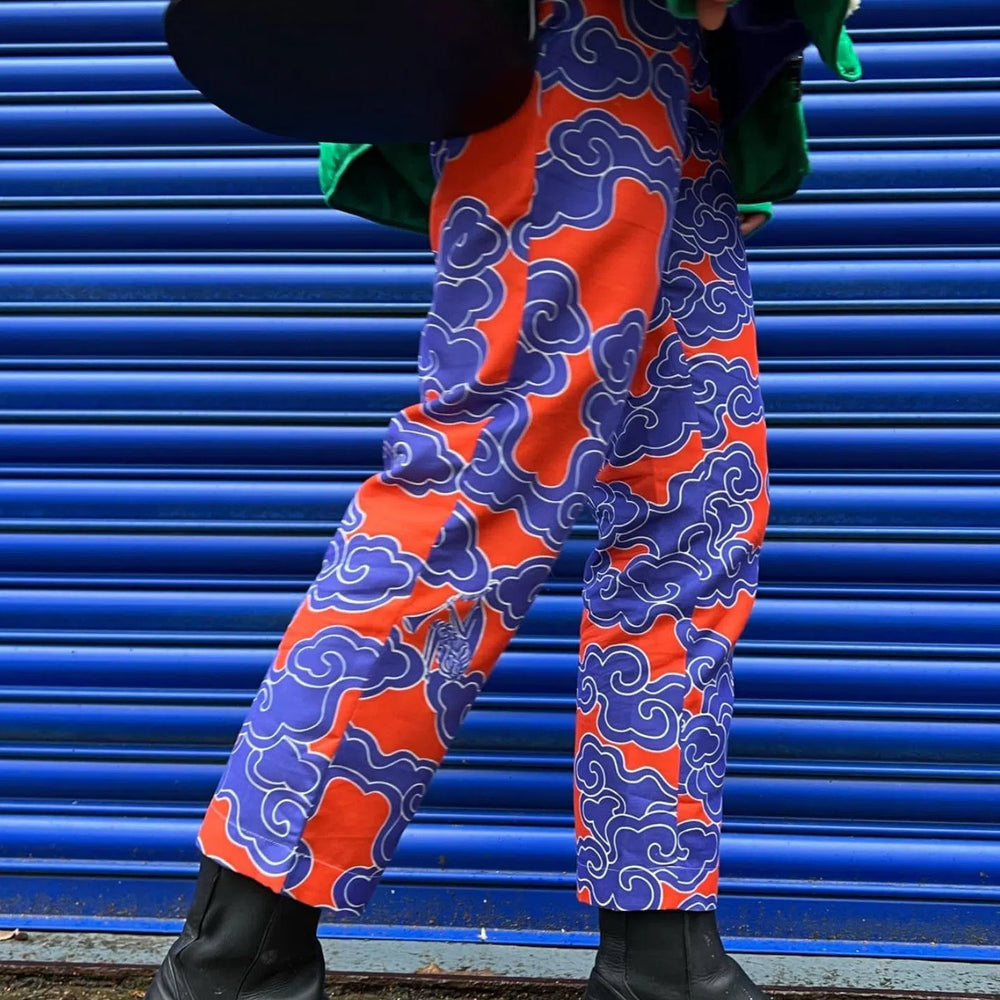 Organic Cotton & Linen Indigo Clouds Trousers