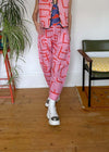 Organic Cotton & Linen Pink & Red Balloon Trousers