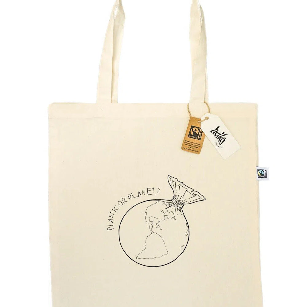 
                  
                    Plastic or Planet Tote Bag - Vegan - 100% Organic Cotton
                  
                