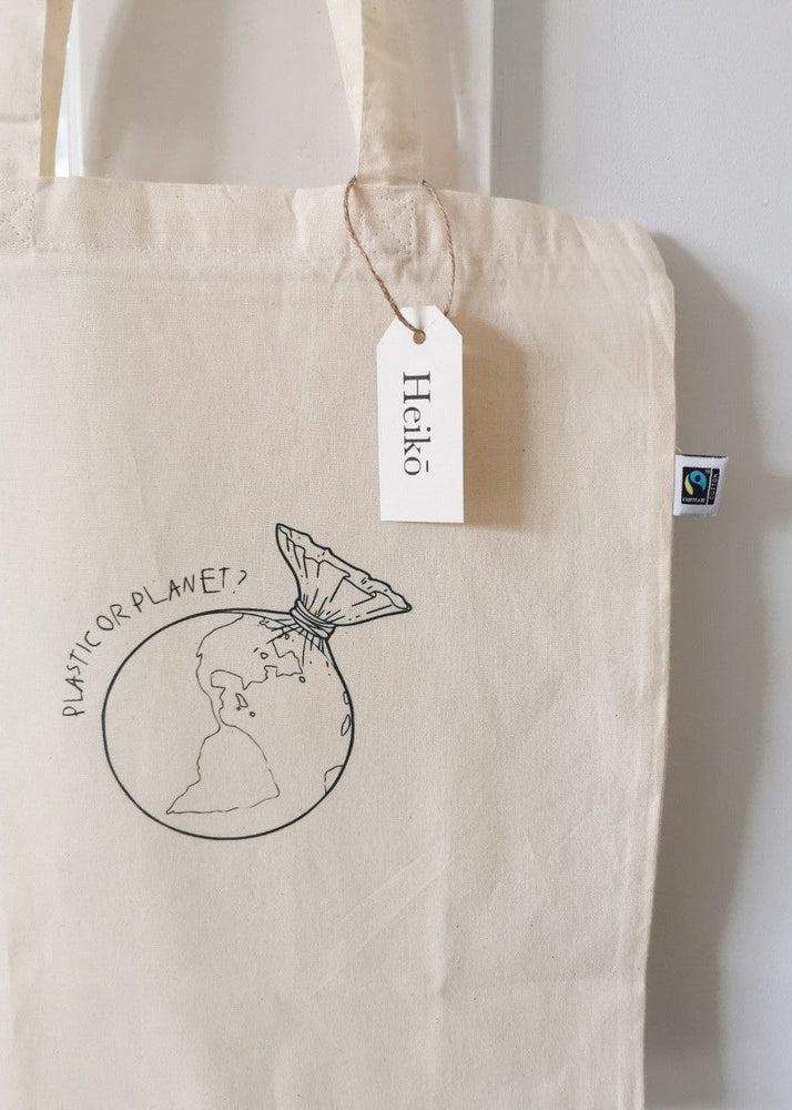 
                  
                    Plastic or Planet Tote Bag - Vegan - 100% Organic Cotton
                  
                