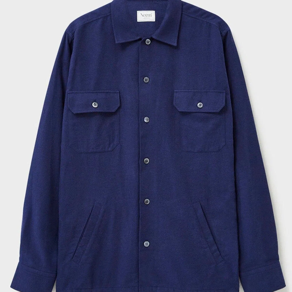 
                  
                    Recycled Blue Italian Flannel Piccadilly Overshirt
                  
                