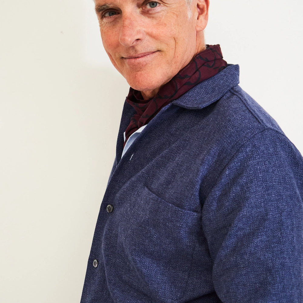 
                  
                    Recycled Cross Weave Spitalfields Blue Overshirt
                  
                
