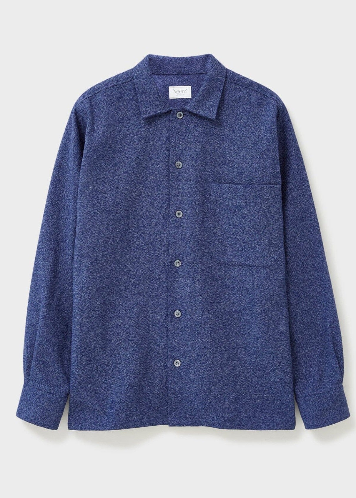 Recycled Cross Weave Spitalfields Blue Overshirt