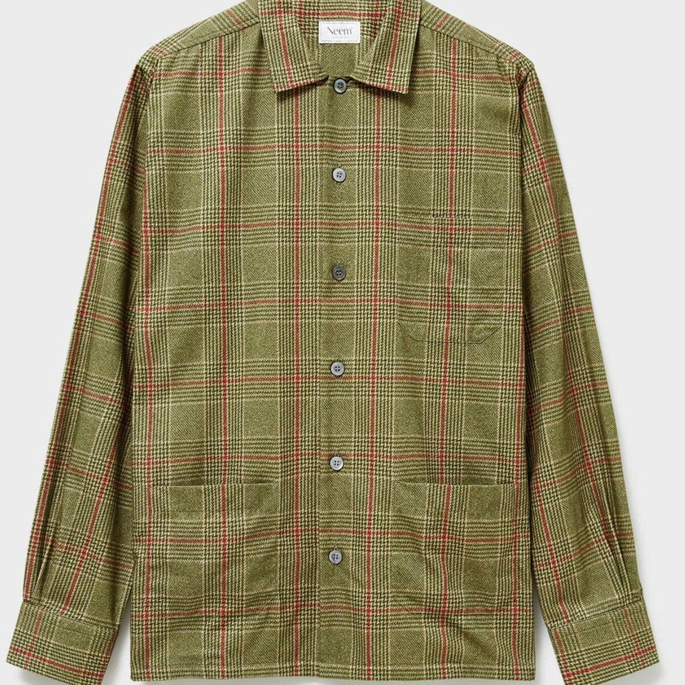 
                  
                    Recycled Flannel British Green Check Shirt Jacket
                  
                