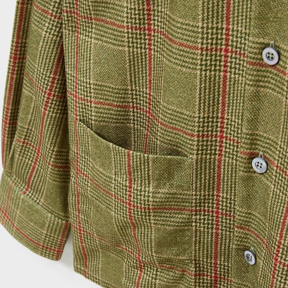 
                  
                    Recycled Flannel British Green Check Shirt Jacket
                  
                