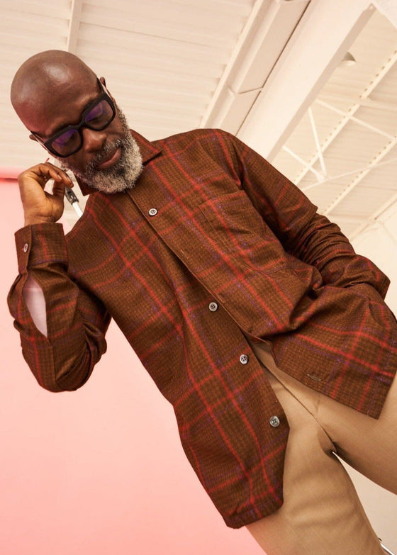 Recycled Flannel Chocolate Check Spitalfields Overshirt