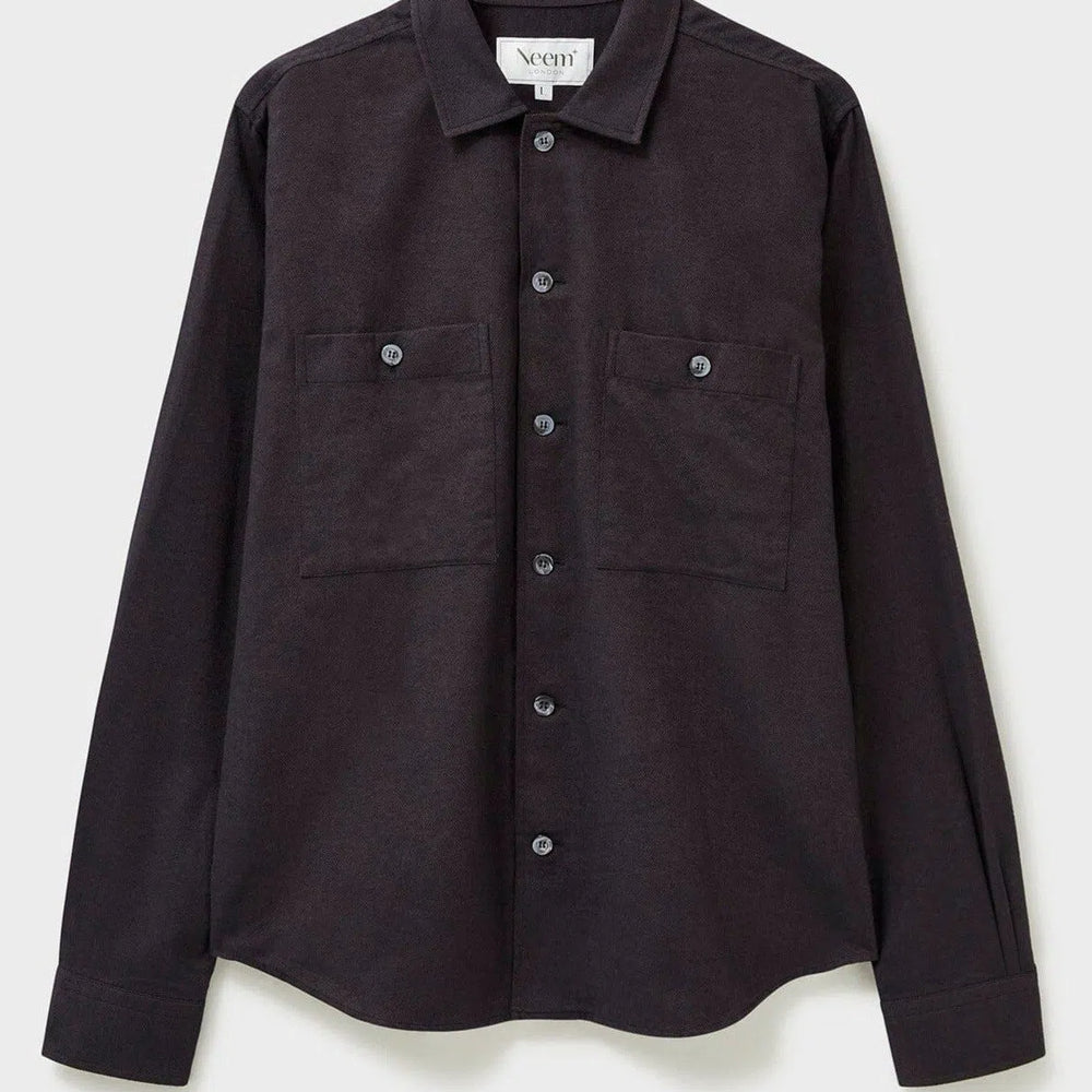 
                  
                    Recycled Italian Chocolate Flannel Double Pocket Overshirt
                  
                