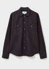 Recycled Italian Chocolate Flannel Double Pocket Overshirt