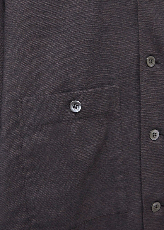 Recycled Italian Chocolate Flannel Double Pocket Overshirt